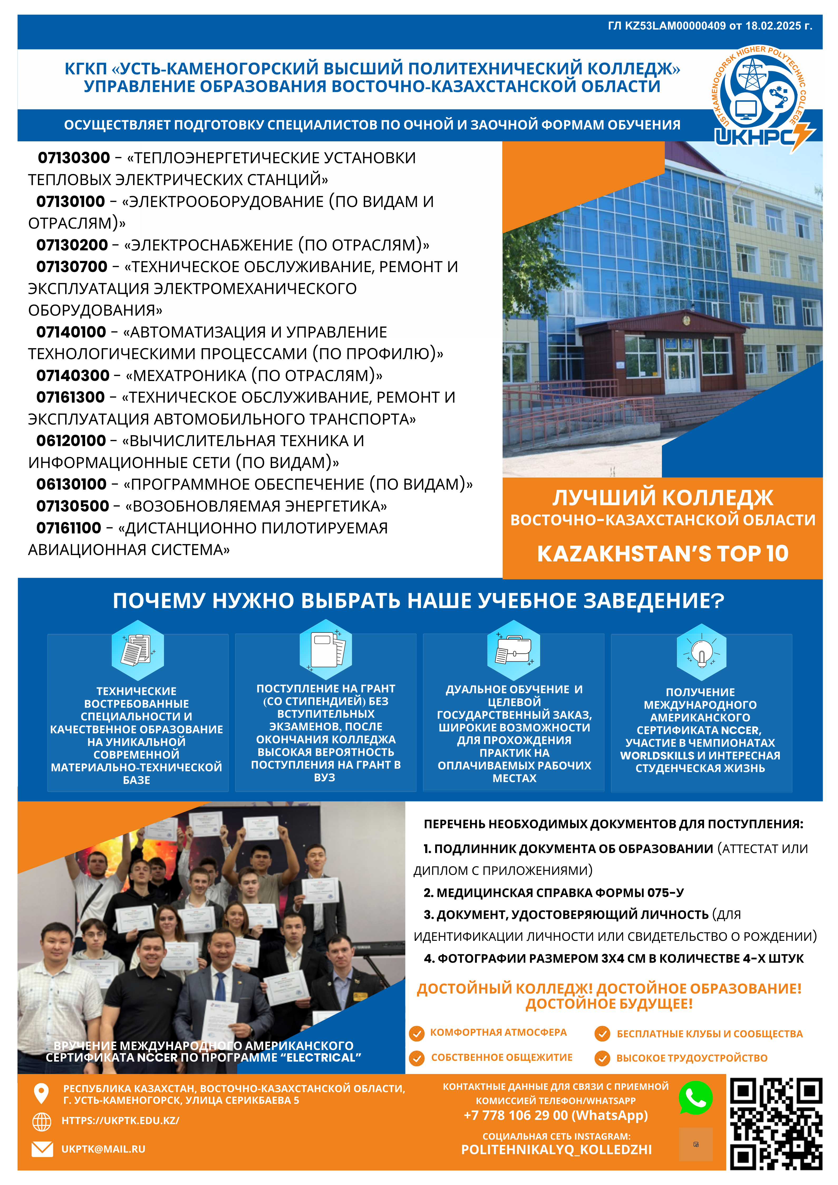 Доп информация по специальностям